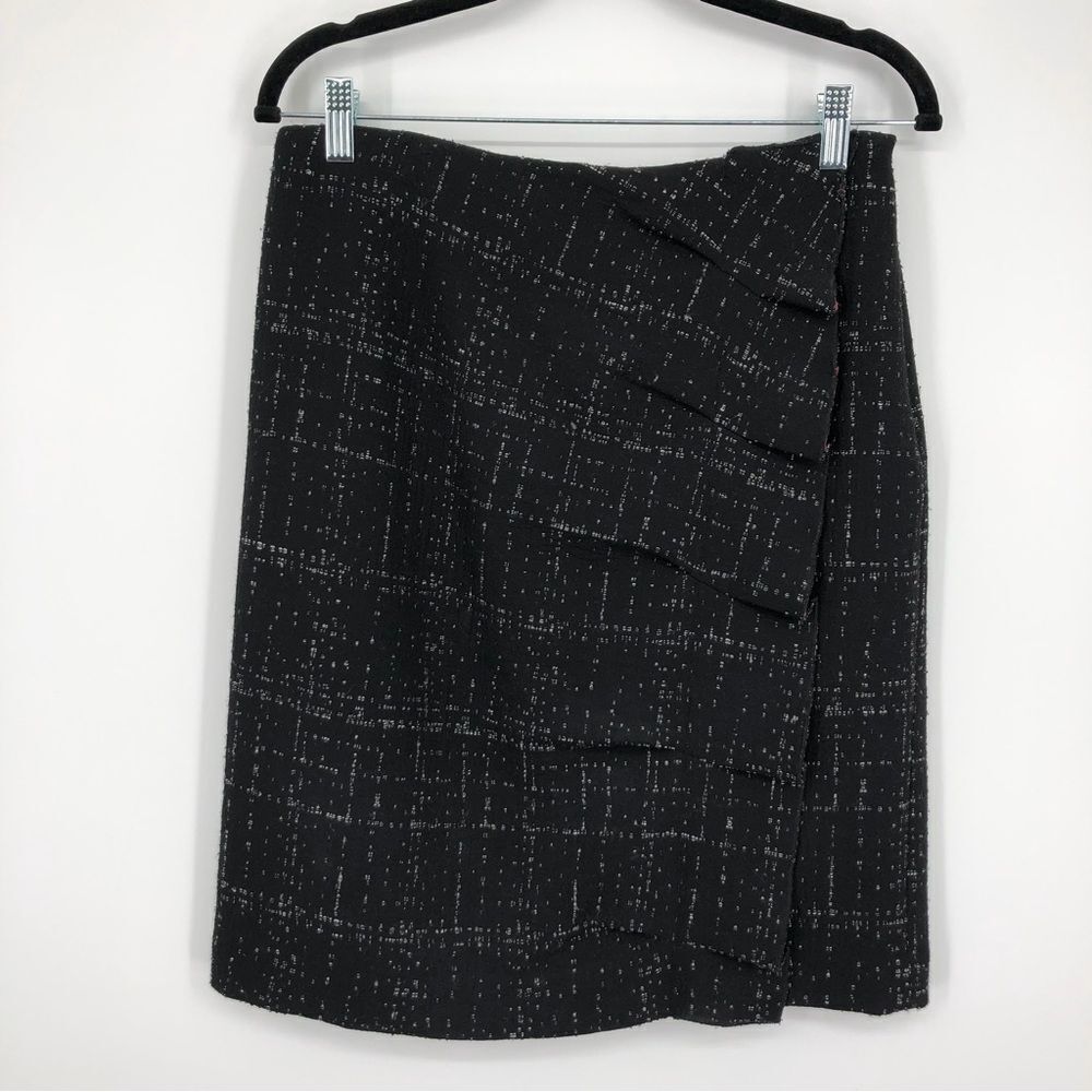 Piazza Sempione Tweed Ruffle Pencil‎ Skirt Womens IT 42
